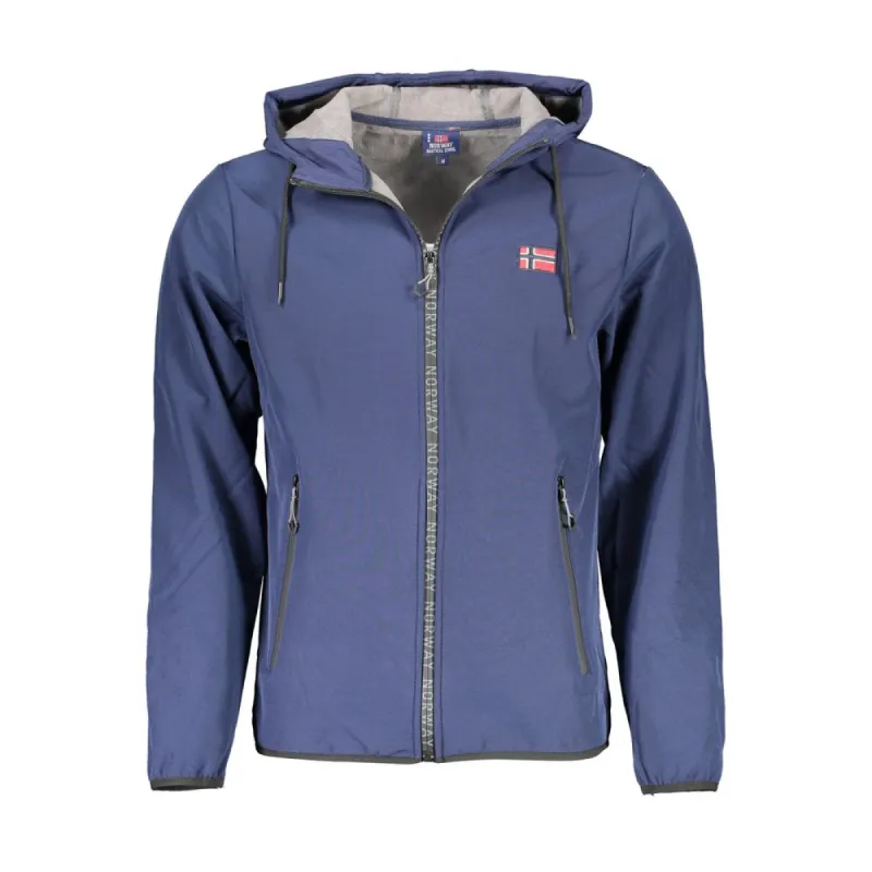 Elegant Blue Soft Shell Hooded Jacket sold by Louxly