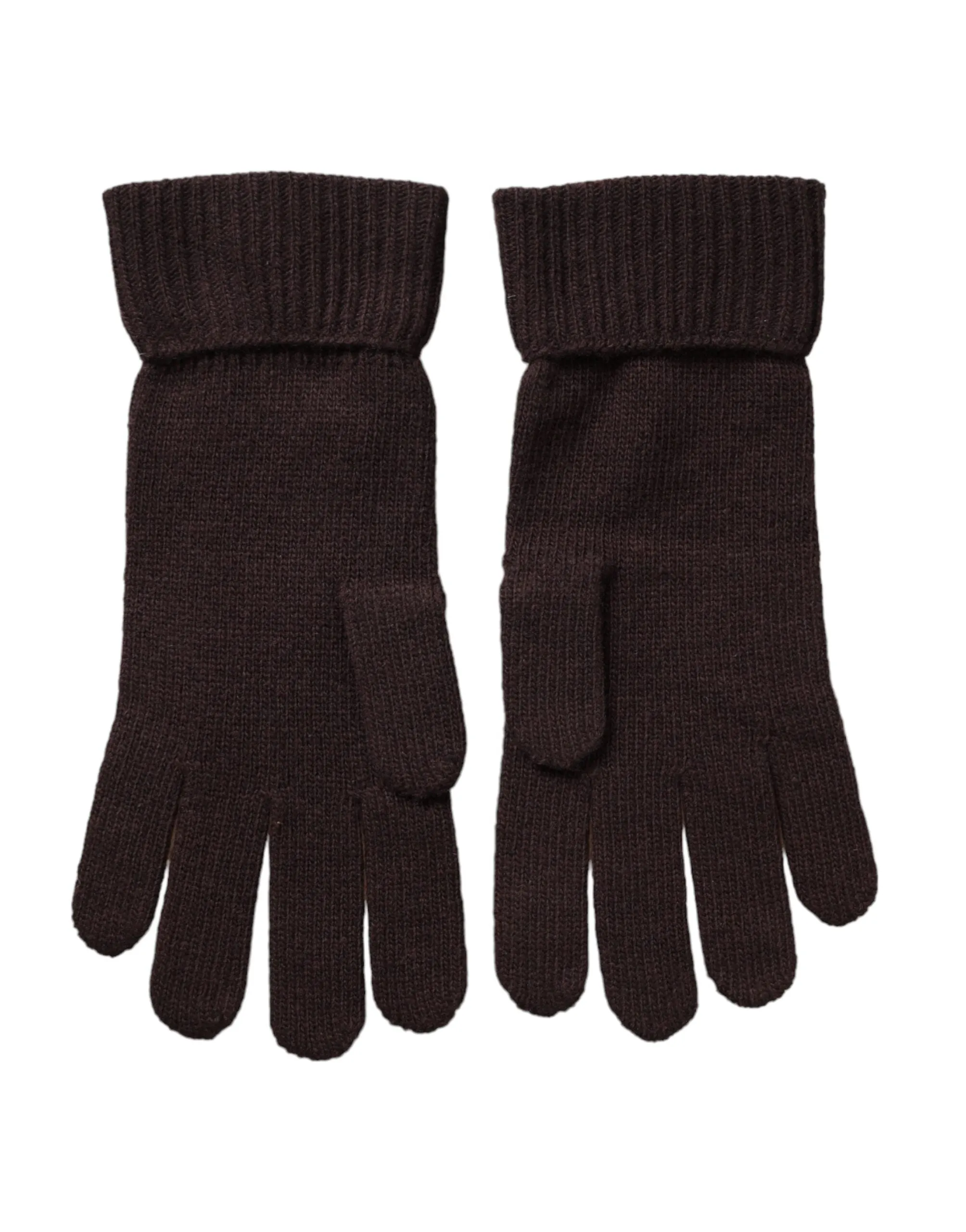 Brown Wool Knitted Wrist Length Gloves sold by Louxly product image thumbnail 2