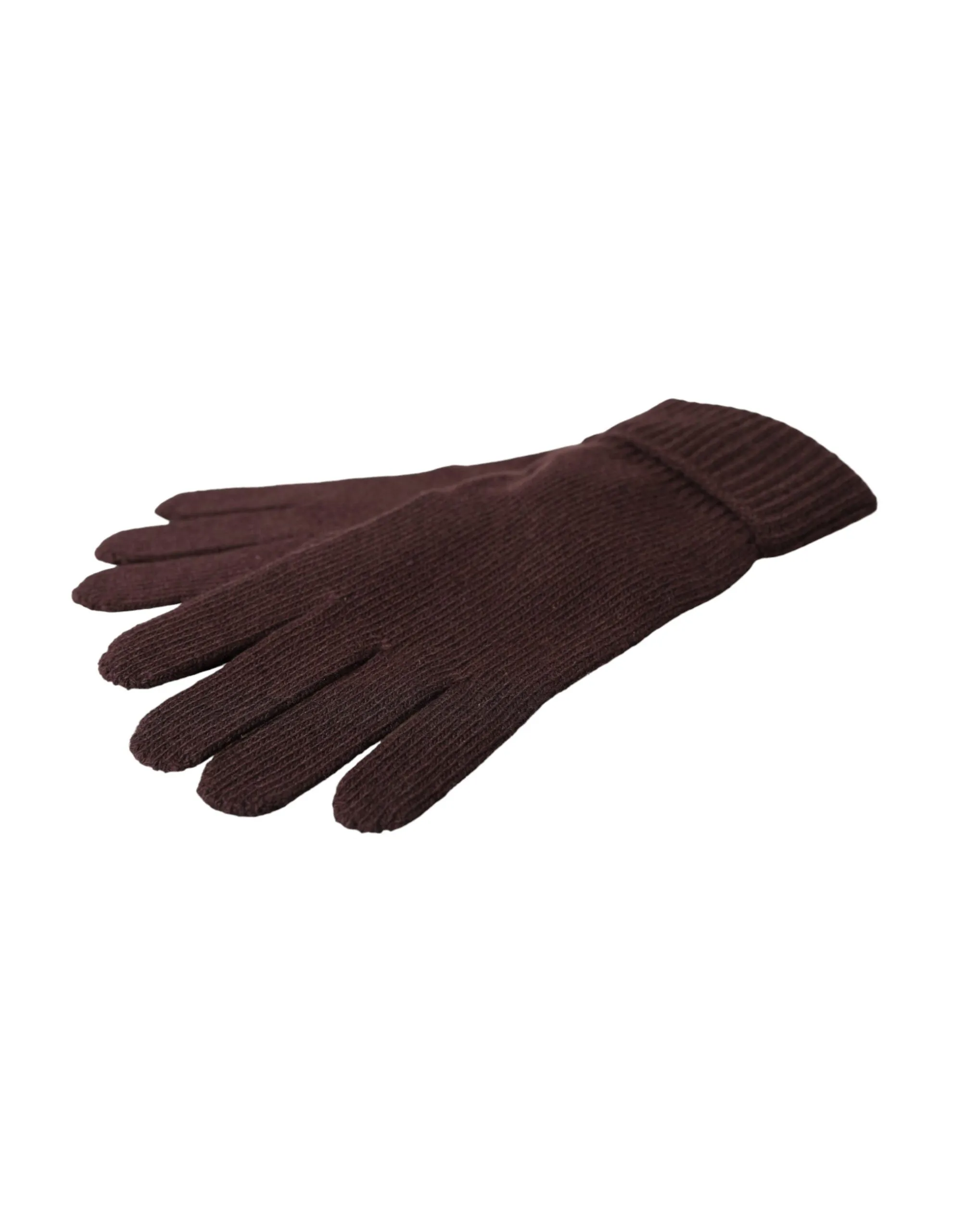 Brown Wool Knitted Wrist Length Gloves sold by Louxly product image thumbnail 3