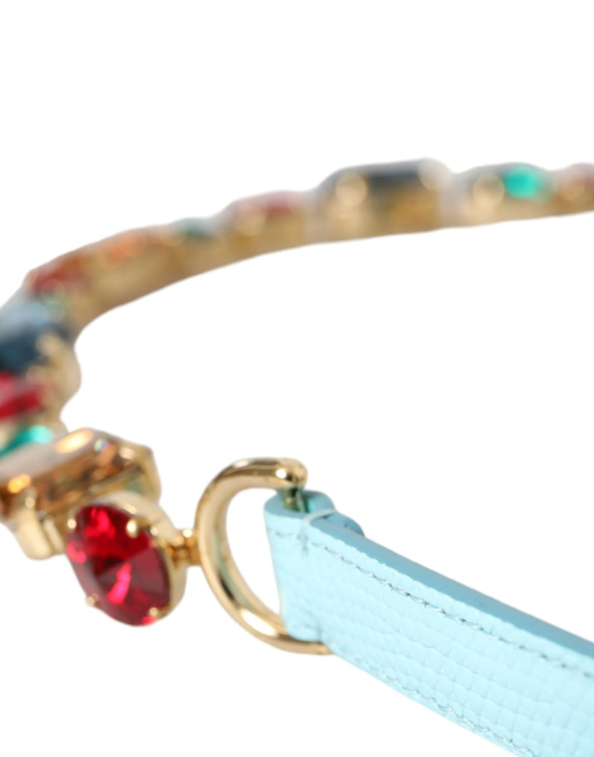 Light Blue Leather Crystal Chain Waist Belt sold by Louxly product image thumbnail 4