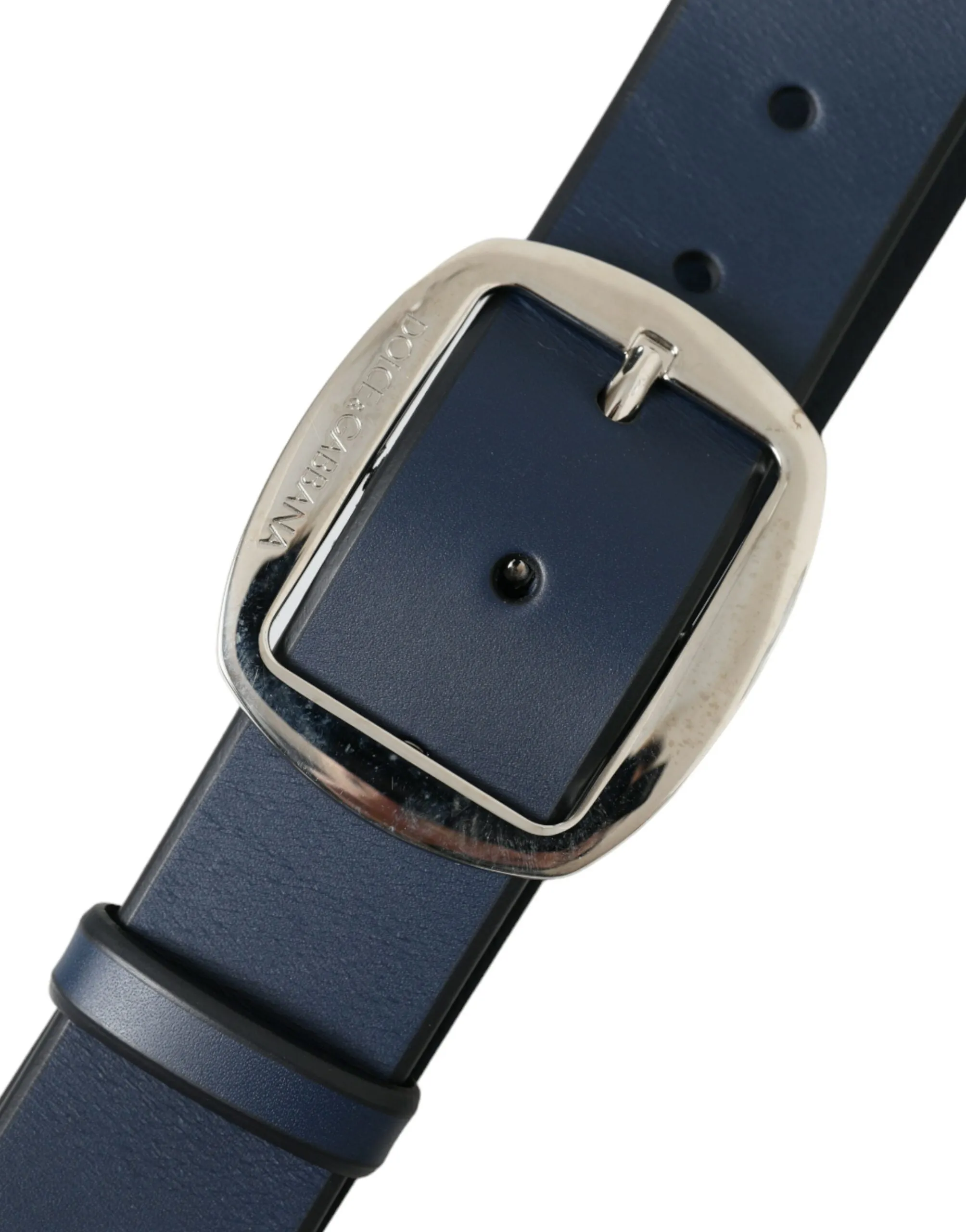 Elegant Blue Calf Leather Belt with Metal Buckle sold by Louxly product image thumbnail 5