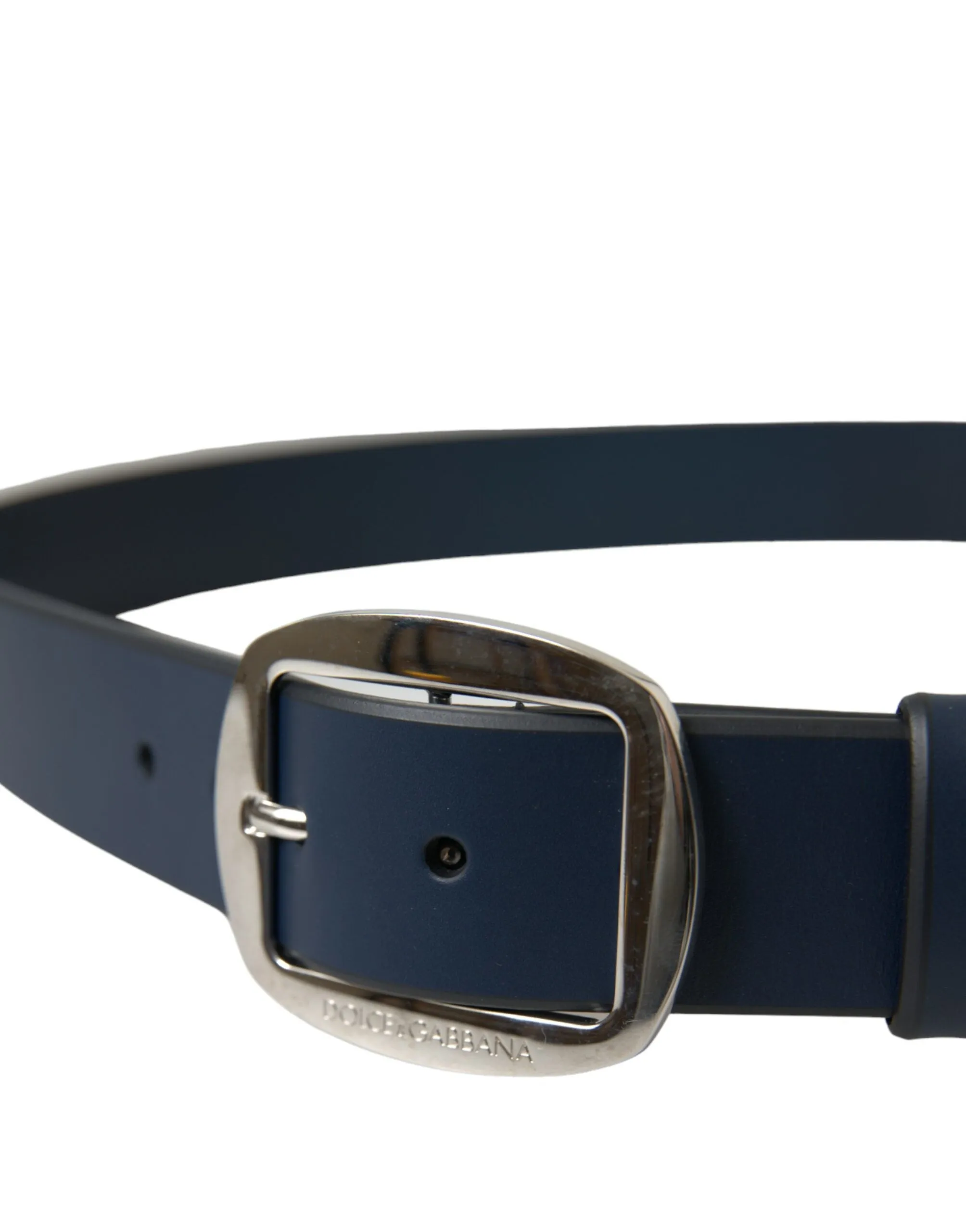 Elegant Blue Calf Leather Belt with Metal Buckle sold by Louxly product image thumbnail 3