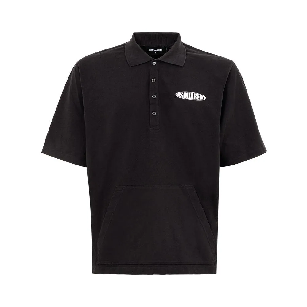 Sleek Black Cotton Polo for Modern Men sold by Louxly