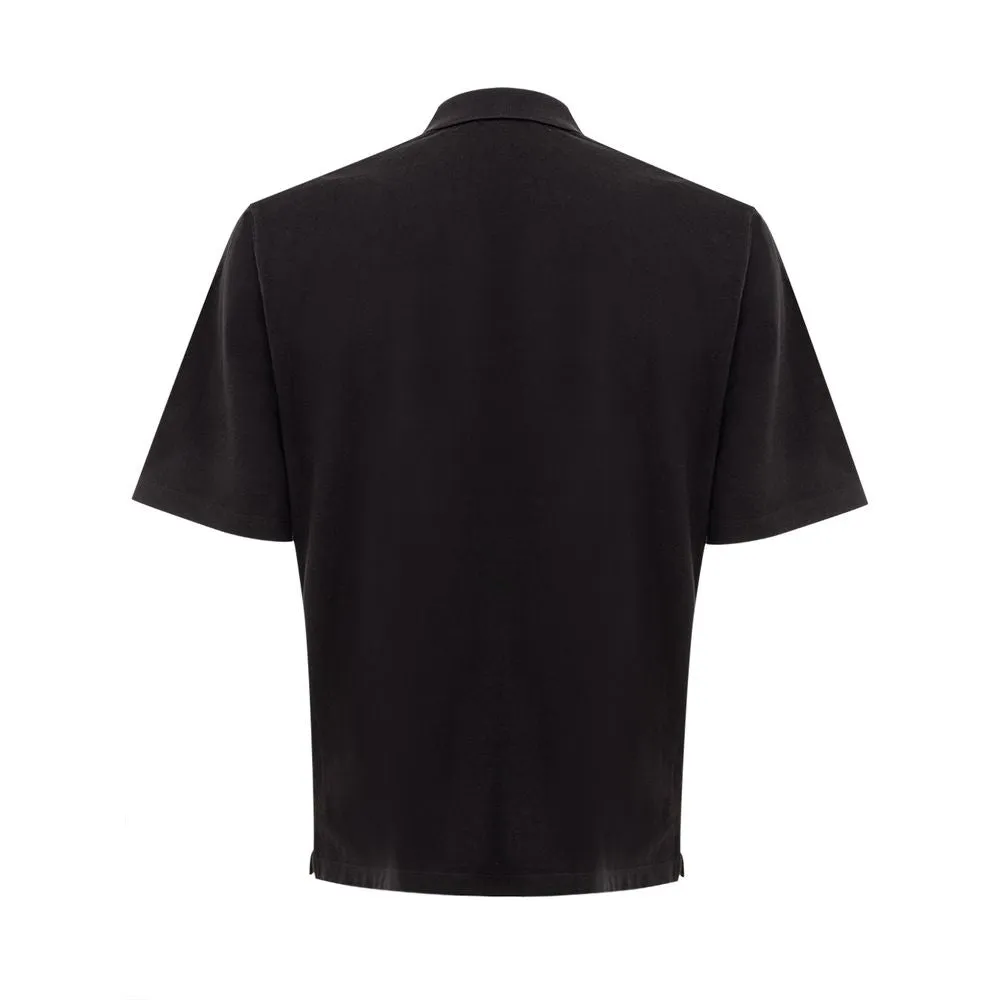Sleek Black Cotton Polo for Modern Men sold by Louxly product image thumbnail 2