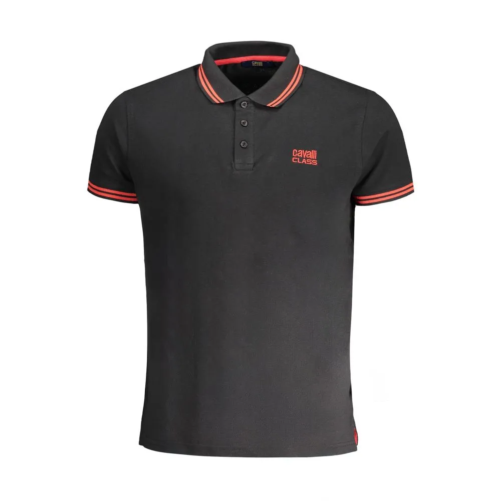 Black Cotton Polo Shirt sold by Louxly