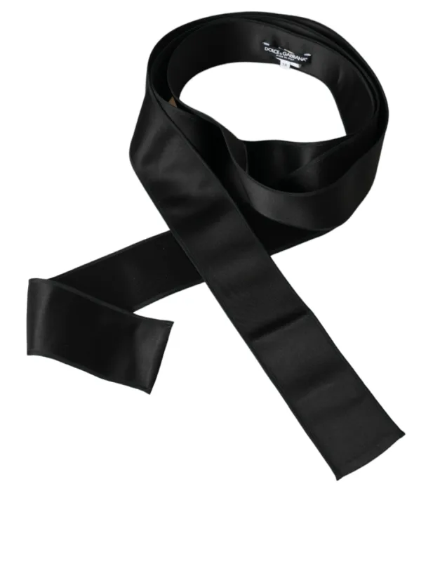 Black Silk Satin Waist Women Belt sold by Louxly