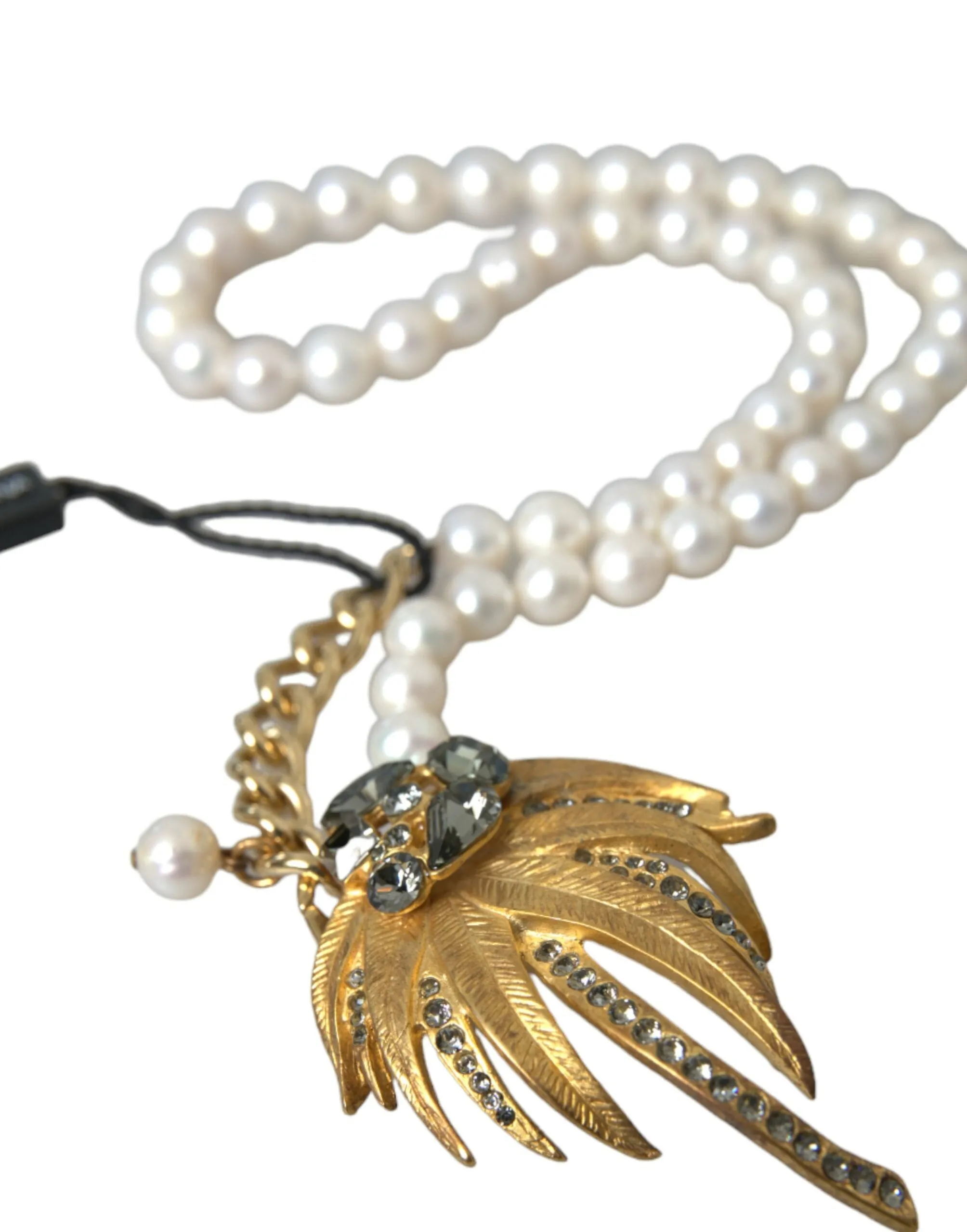 Gold Brass Crystal Pearl Tree Pendant Charm Necklace sold by Louxly product image thumbnail 5