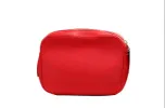 Small Branded Bright Red Grainy Leather Camera Crossbody Bag sold by Louxly