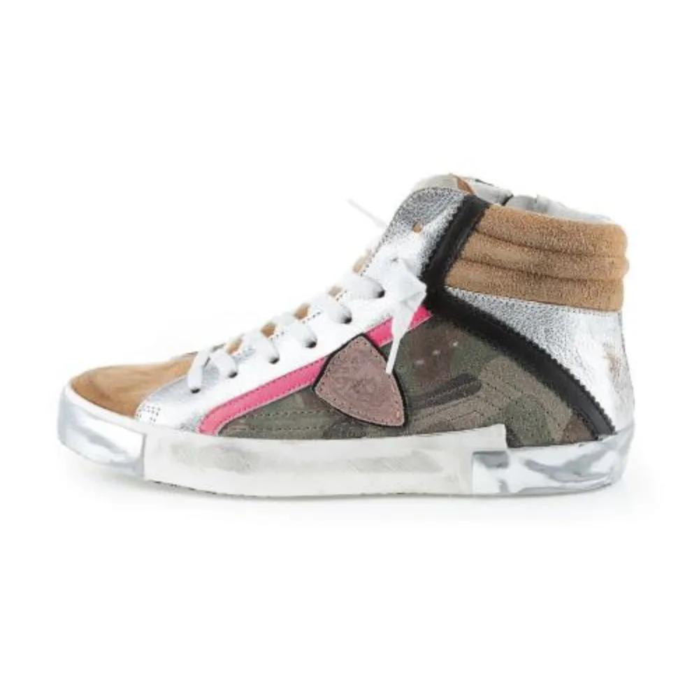 Army Green High-Top Sneakers with Leather Accents sold by Louxly product image thumbnail 4