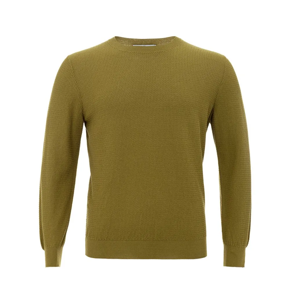 Elegant Green Cotton Sweater for Men sold by Louxly