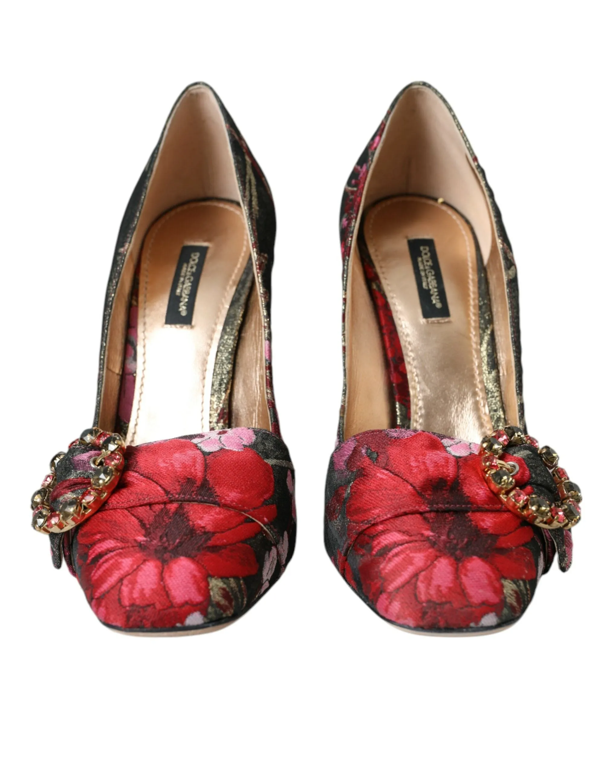 Multicolor Floral Jacquard Crystal Heels Pumps Shoes sold by Louxly product image thumbnail 2