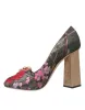 Multicolor Floral Jacquard Crystal Heels Pumps Shoes sold by Louxly