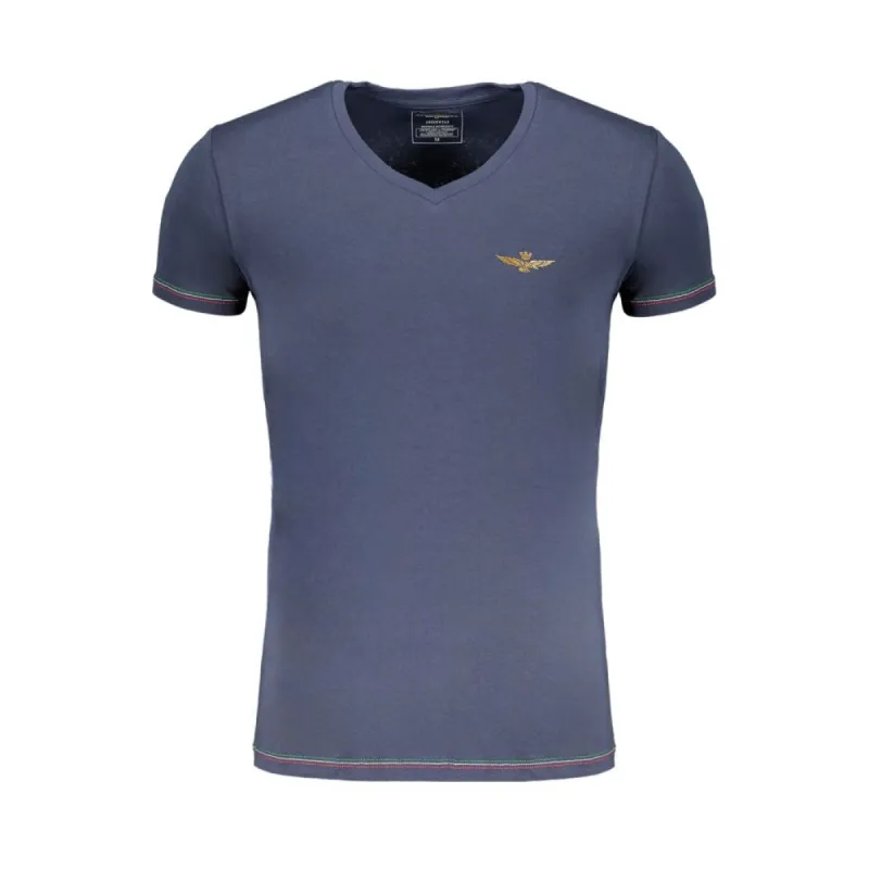 Blue Cotton T-Shirt made by Aeronautica Militare