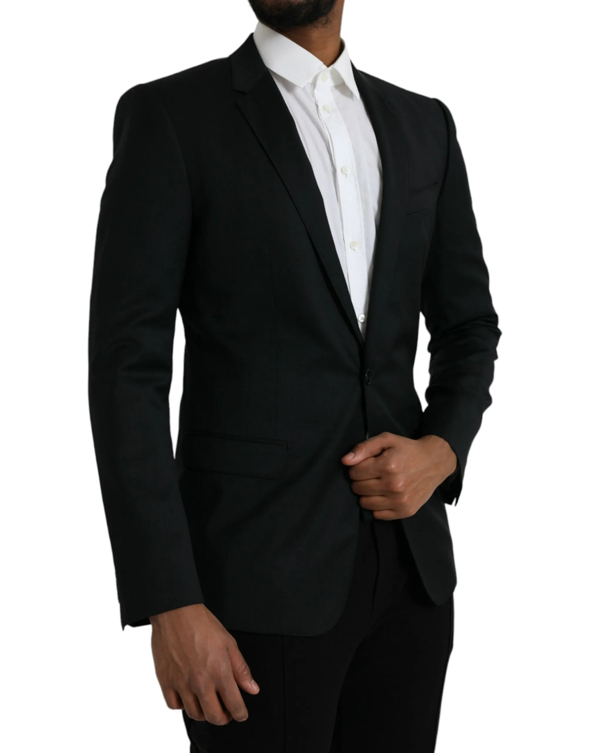 Black Wool MARTINI Single Breasted Blazer sold by Louxly product image thumbnail 2
