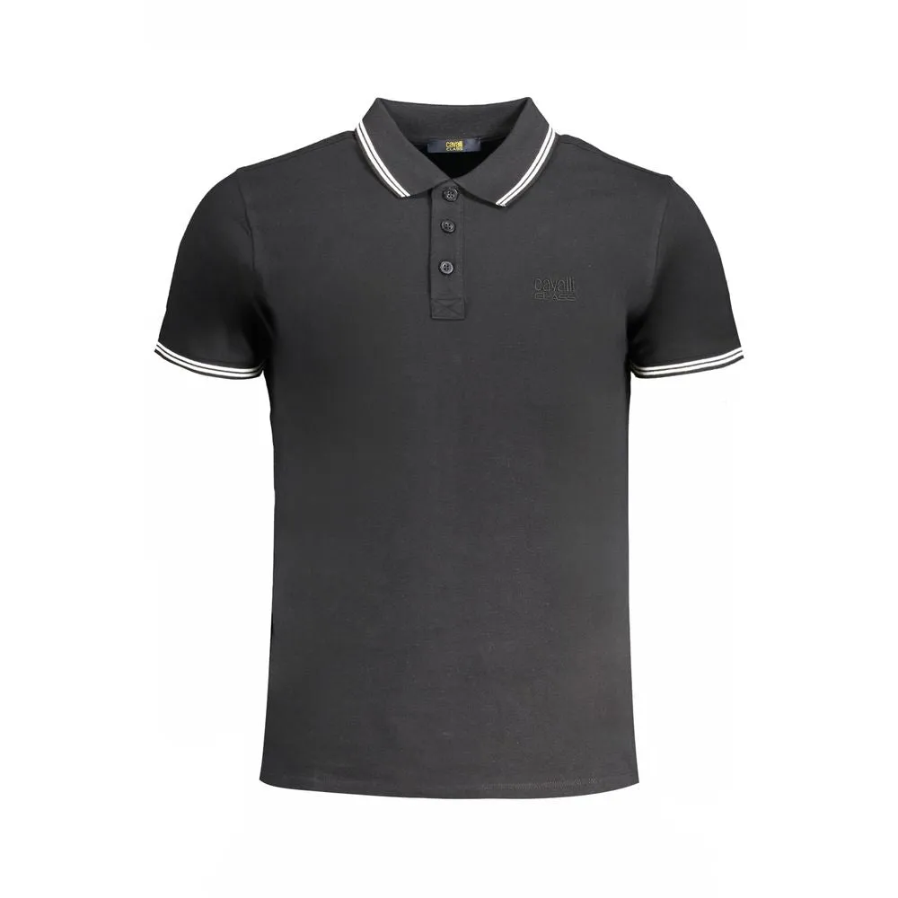 Black Cotton Polo Shirt sold by Louxly