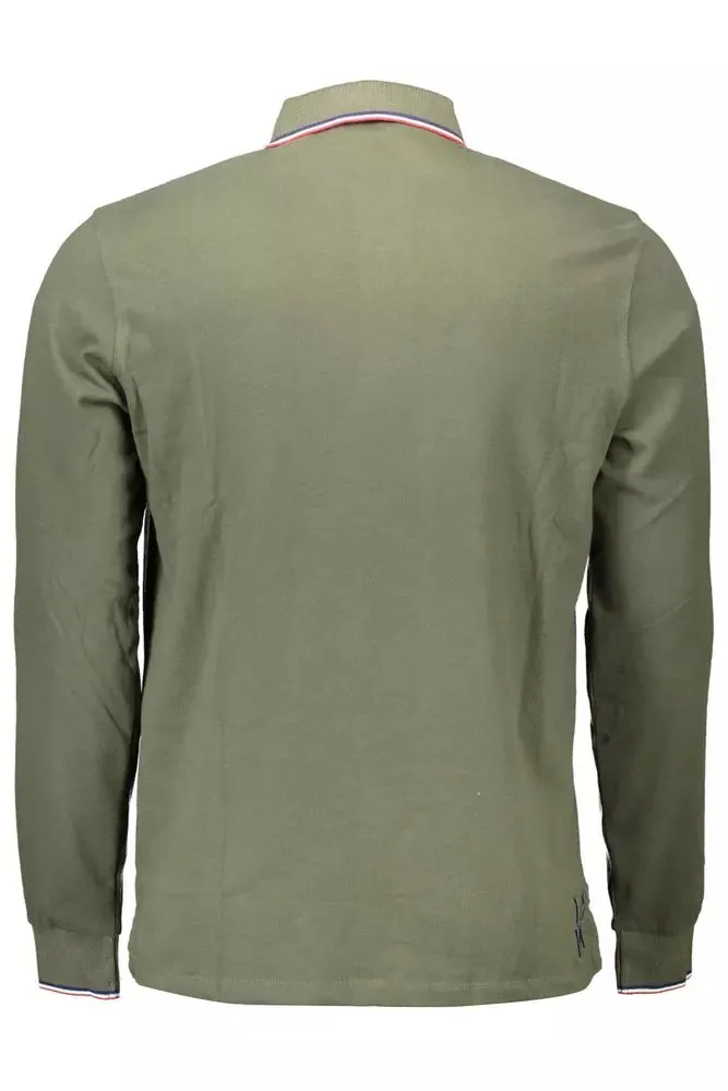 Chic Green Cotton Polo with Contrasting Details sold by Louxly product image thumbnail 2
