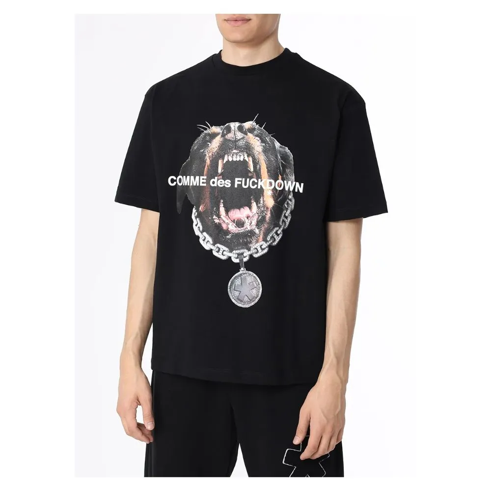 Black Cotton T-Shirt sold by Louxly product image thumbnail 3