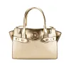 Carmen Medium Pale Gold Saffiano Leather Satchel Purse Bag sold by Louxly
