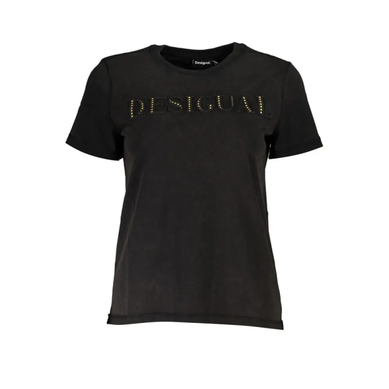 Elegant Crew Neck Tee with Contrast Details made by Desigual
