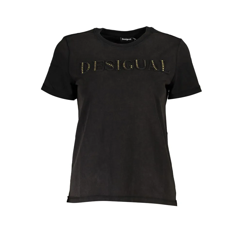 Elegant Crew Neck Tee with Contrast Details sold by Louxly