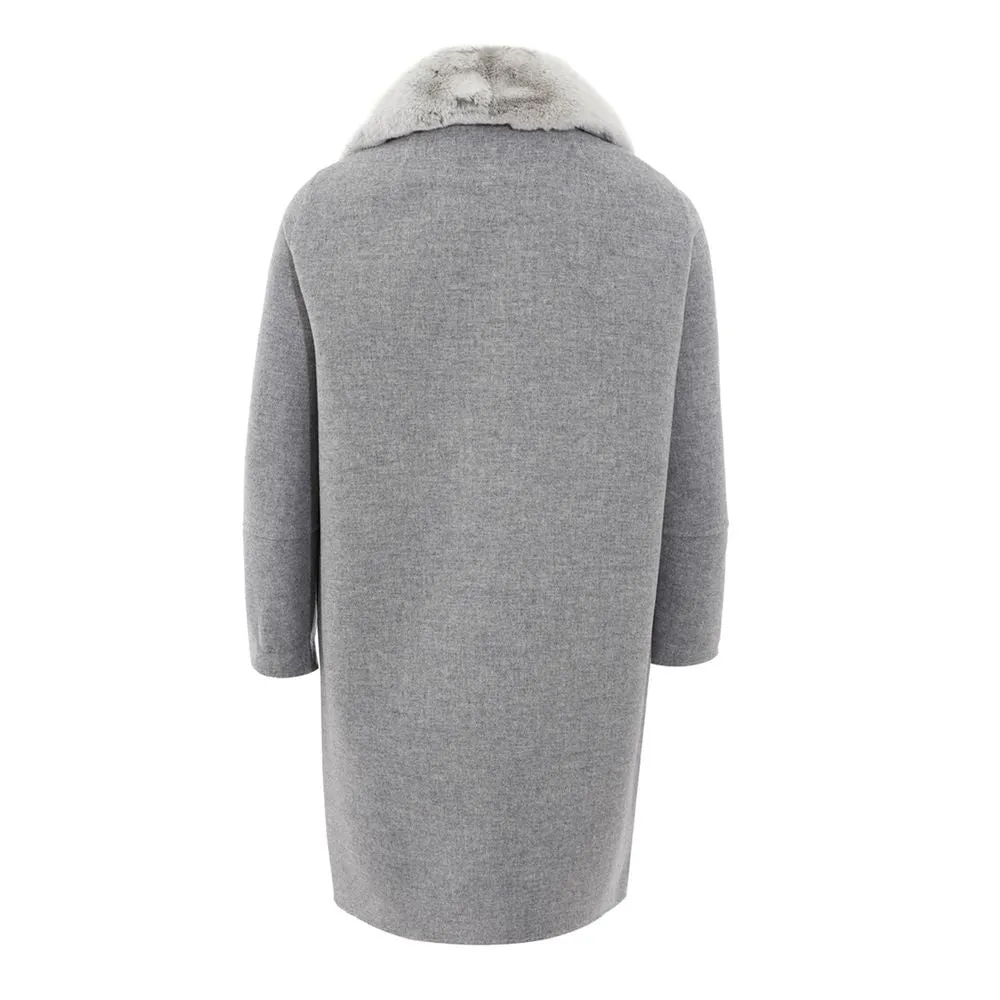 Elegant Gray Wool Jacket sold by Louxly product image thumbnail 2