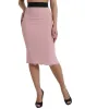 Elegant High Waist Pencil Skirt in Pink sold by Louxly