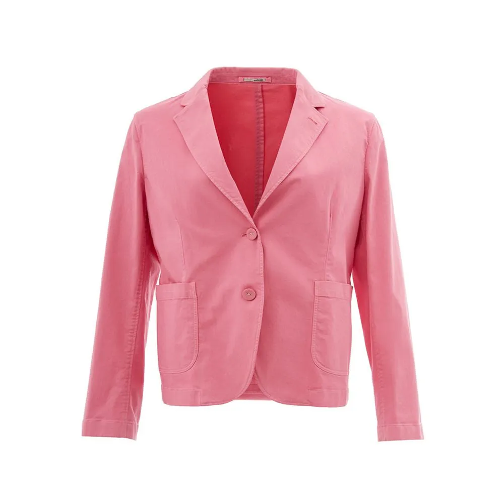 Elegant Pink Cotton Jacket for Her sold by Louxly