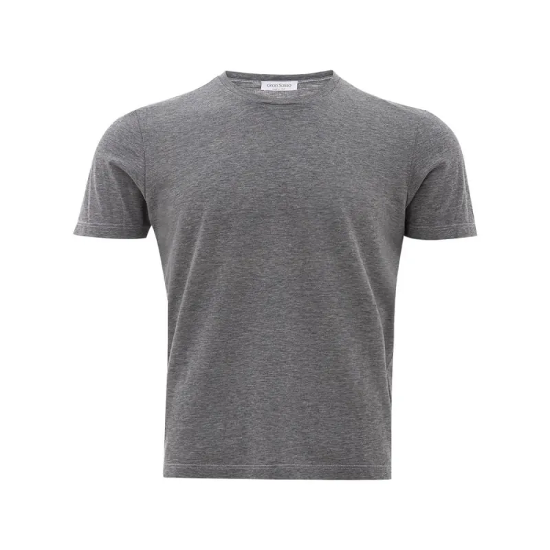 Elegant Gray Cotton T-Shirt for Men sold by Louxly