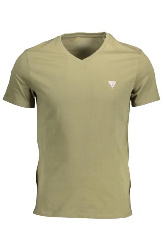 Slim Fit V-Neck Organic Tee in Green sold by Louxly