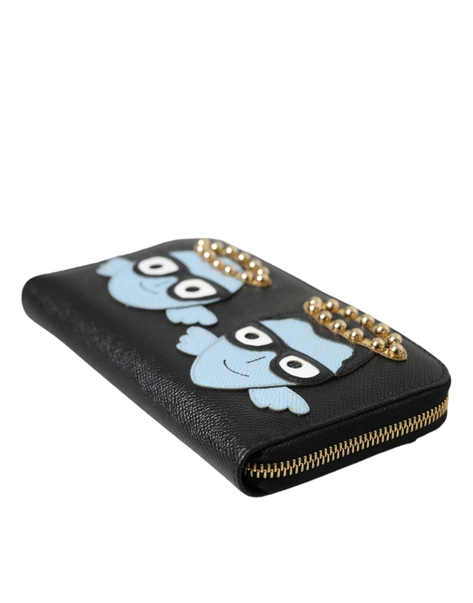 Black Blue Leather #DGFAMILY Zipper Continental Men Wallet sold by Louxly product image thumbnail 4