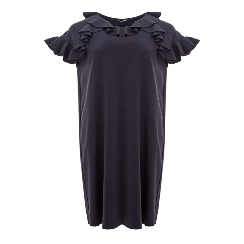 Elegant Black Viscose Dress sold by Louxly