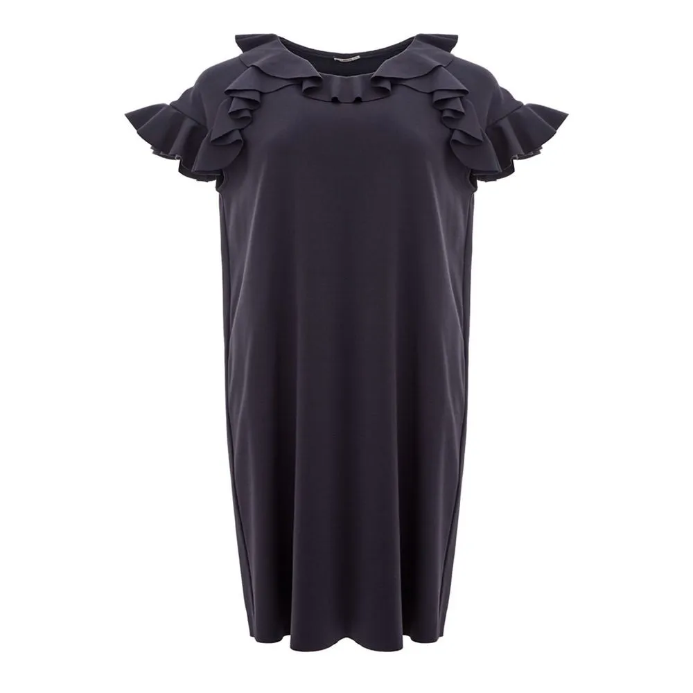 Elegant Black Viscose Dress sold by Louxly