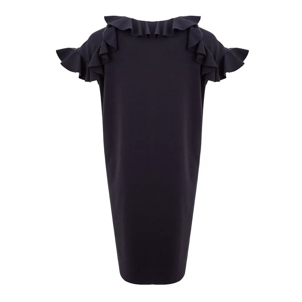 Elegant Black Viscose Dress sold by Louxly product image thumbnail 2