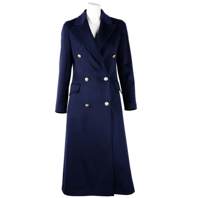 Elegant Woolen Double-Breasted Long Coat sold by Louxly