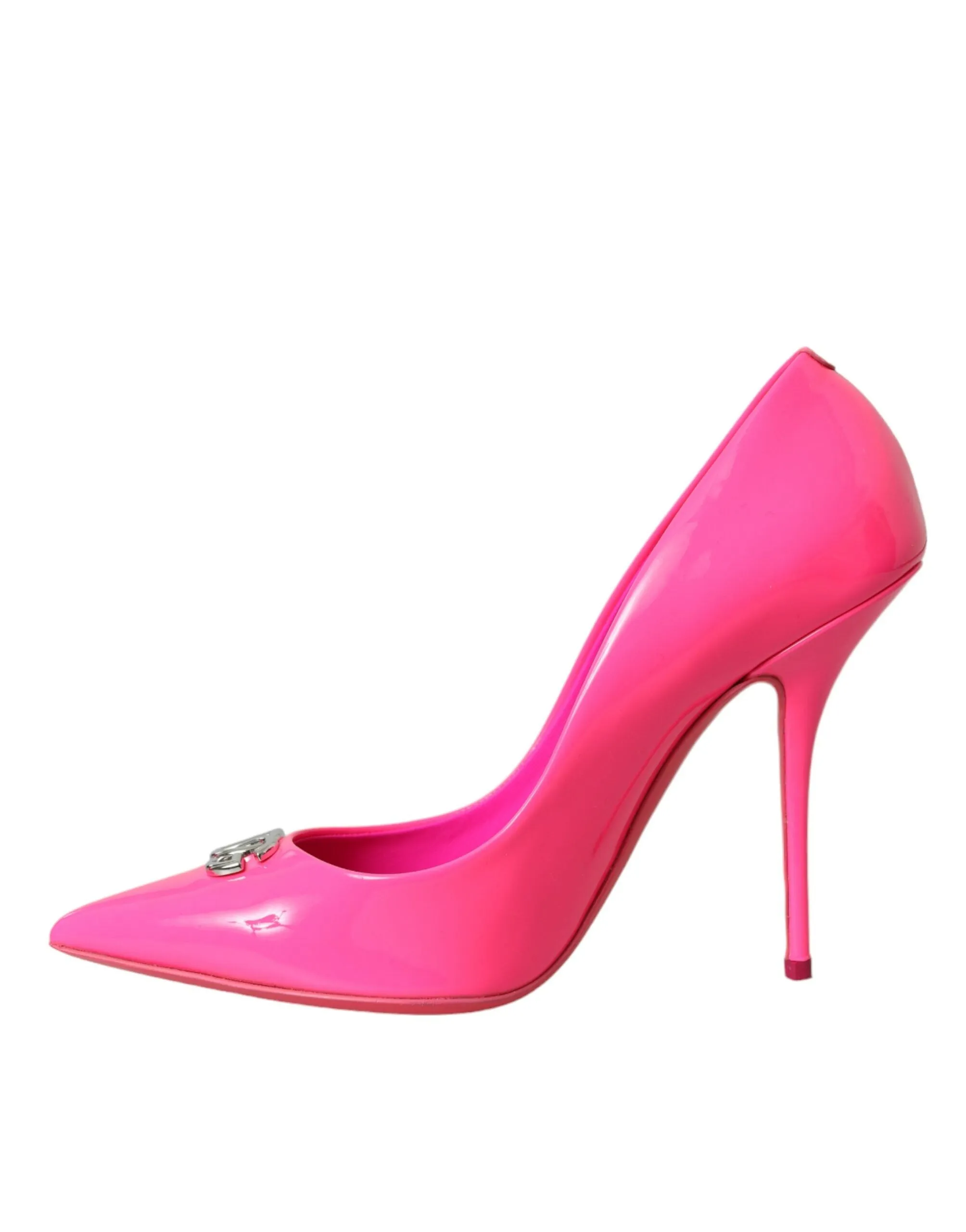 Neon Pink Leather Logo Pumps Heels Shoes sold by Louxly product image thumbnail 5