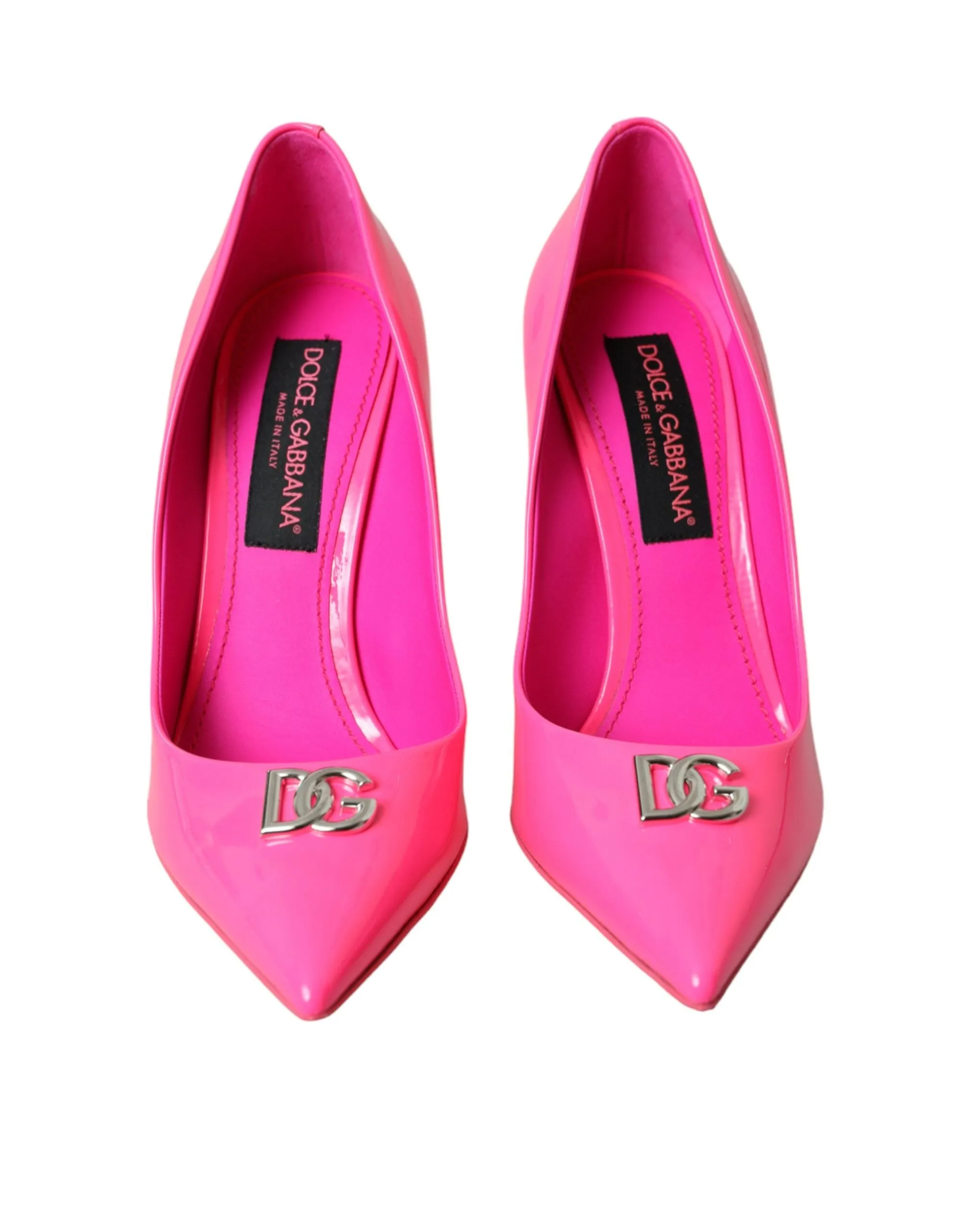 Neon Pink Leather Logo Pumps Heels Shoes sold by Louxly product image thumbnail 2