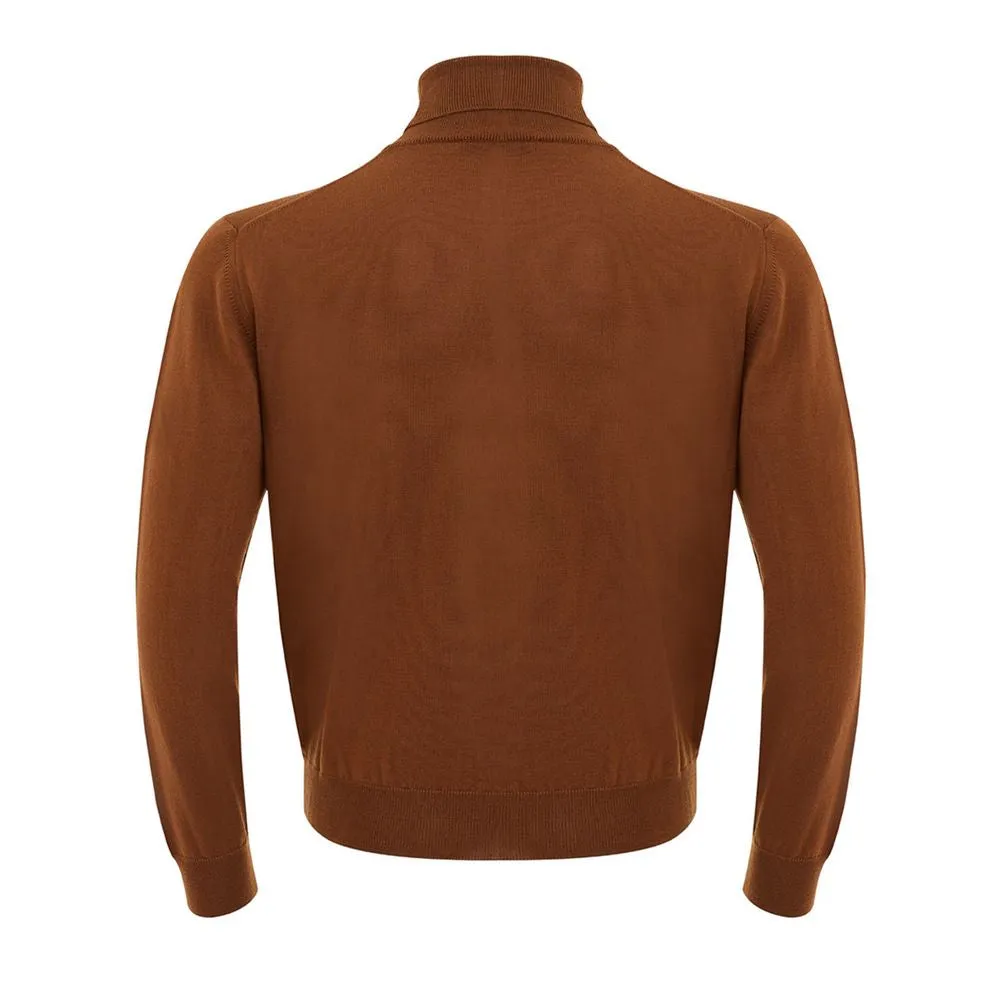 Elegant Brown Wool Sweater for Men sold by Louxly product image thumbnail 2