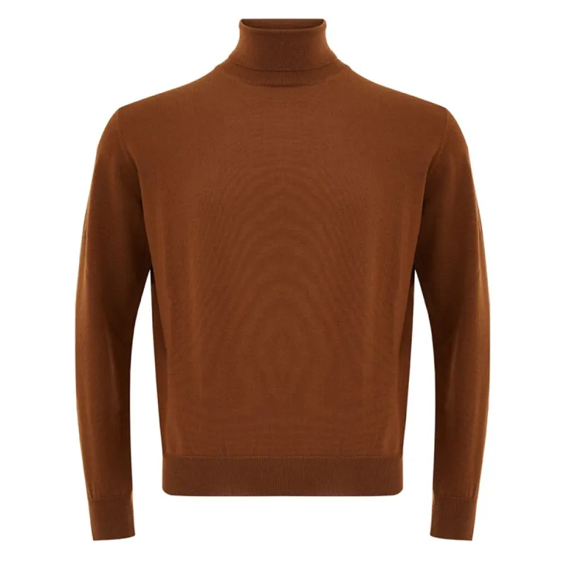 Elegant Brown Wool Sweater for Men sold by Louxly