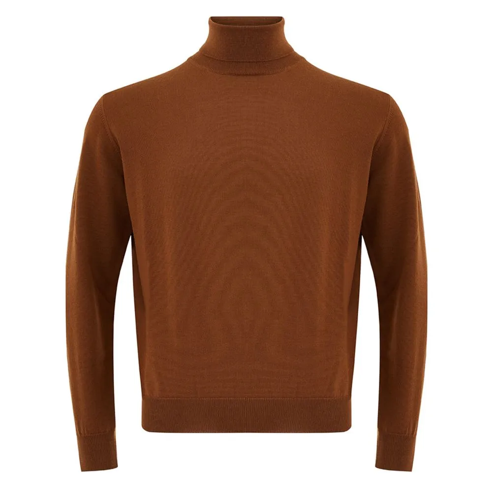 Elegant Brown Wool Sweater for Men sold by Louxly
