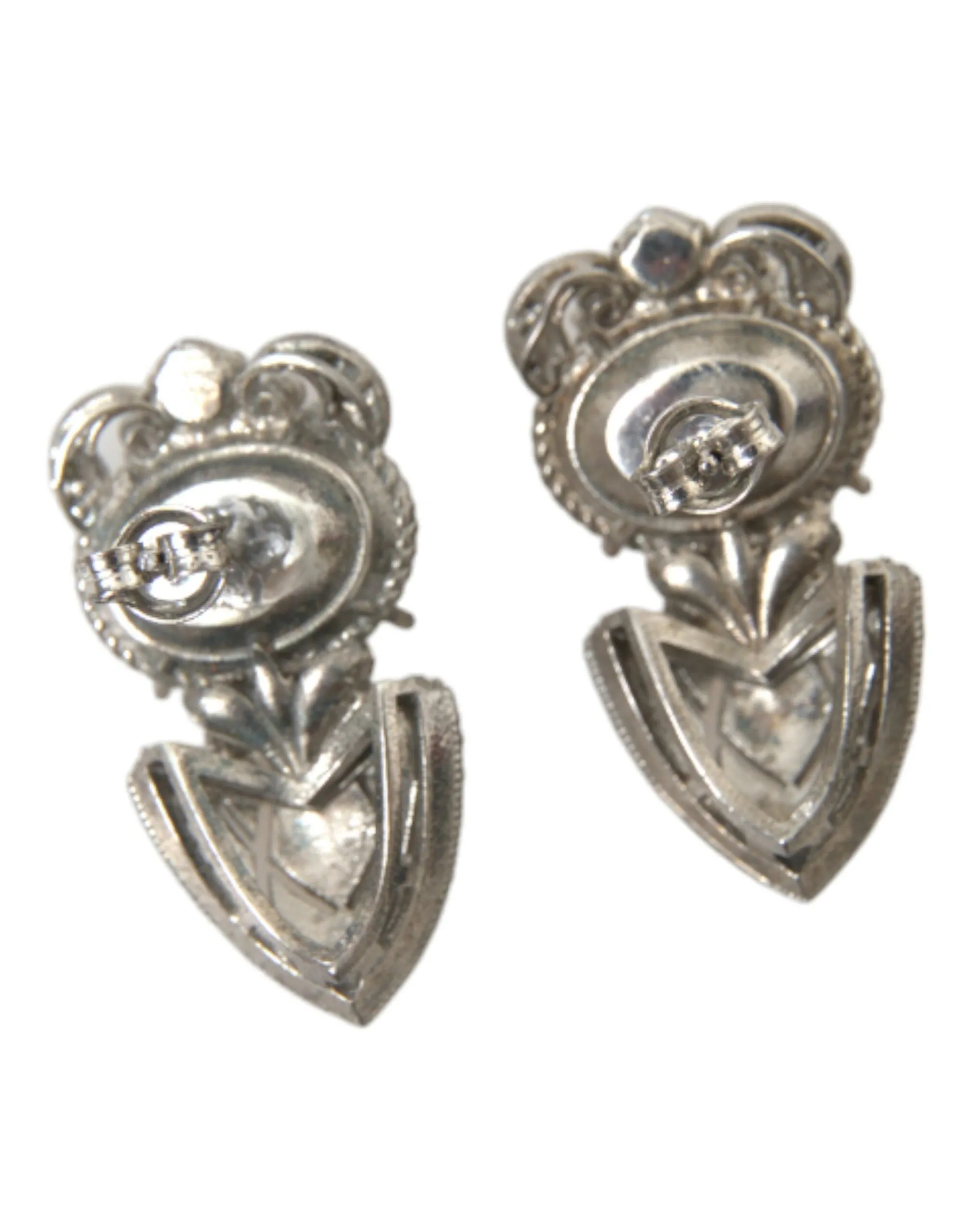 Orange Crystal Screw Back 925 Sterling Silver Earrings sold by Louxly product image thumbnail 3