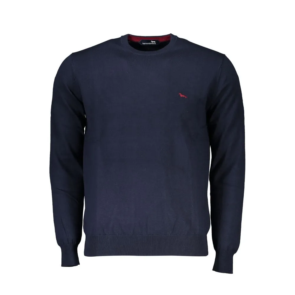Crew Neck Embroidered Blue Sweater sold by Louxly