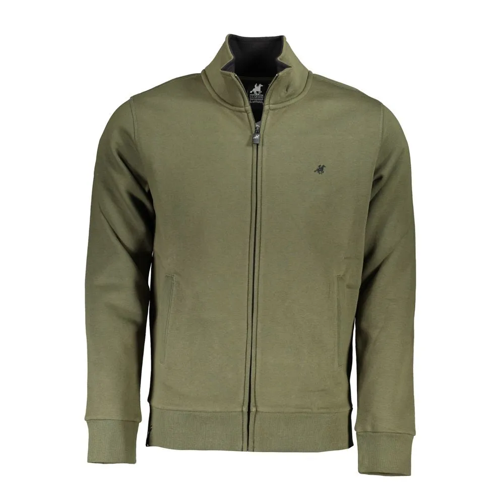 Enviable Embroidered Green Zip Sweater sold by Louxly