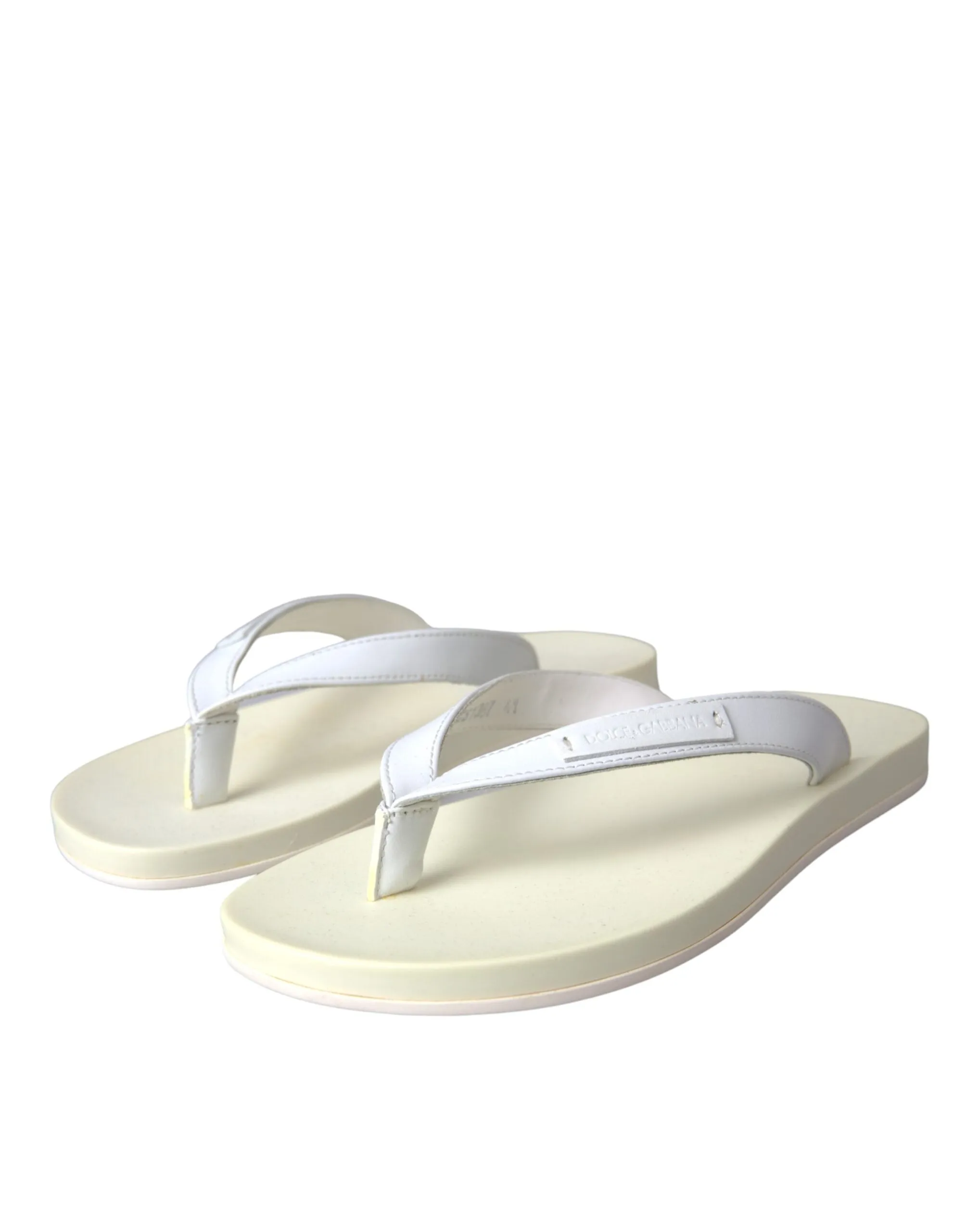 White Leather Slides Sandals Beachwear Shoes sold by Louxly product image thumbnail 3