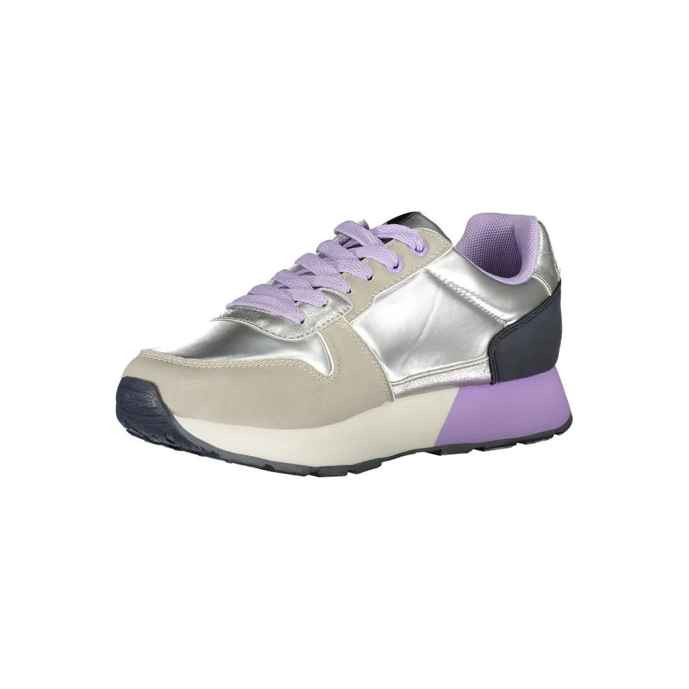 Silver-Toned Sports Sneakers with Laces sold by Louxly product image thumbnail 3