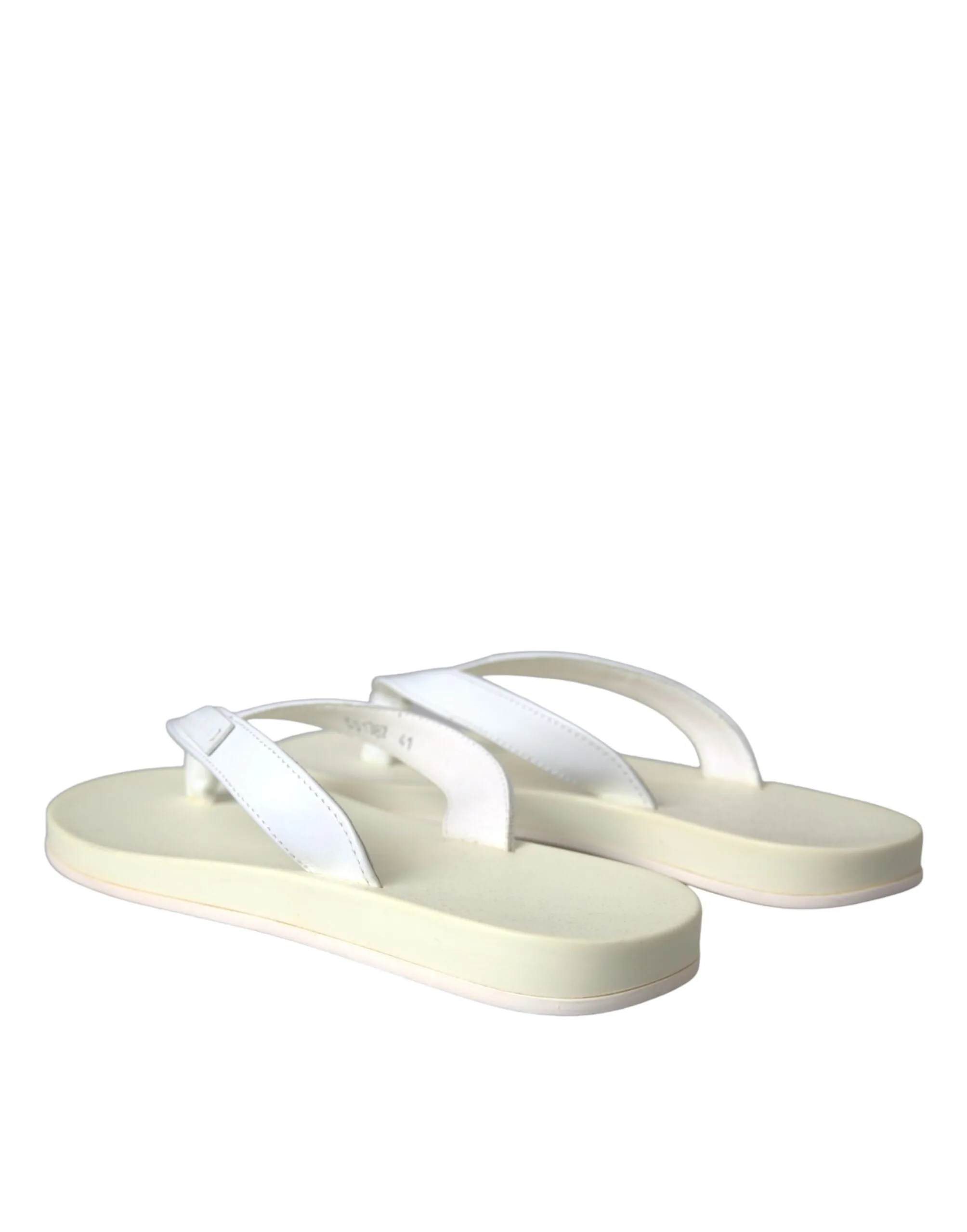 White Leather Slides Sandals Beachwear Shoes sold by Louxly product image thumbnail 4
