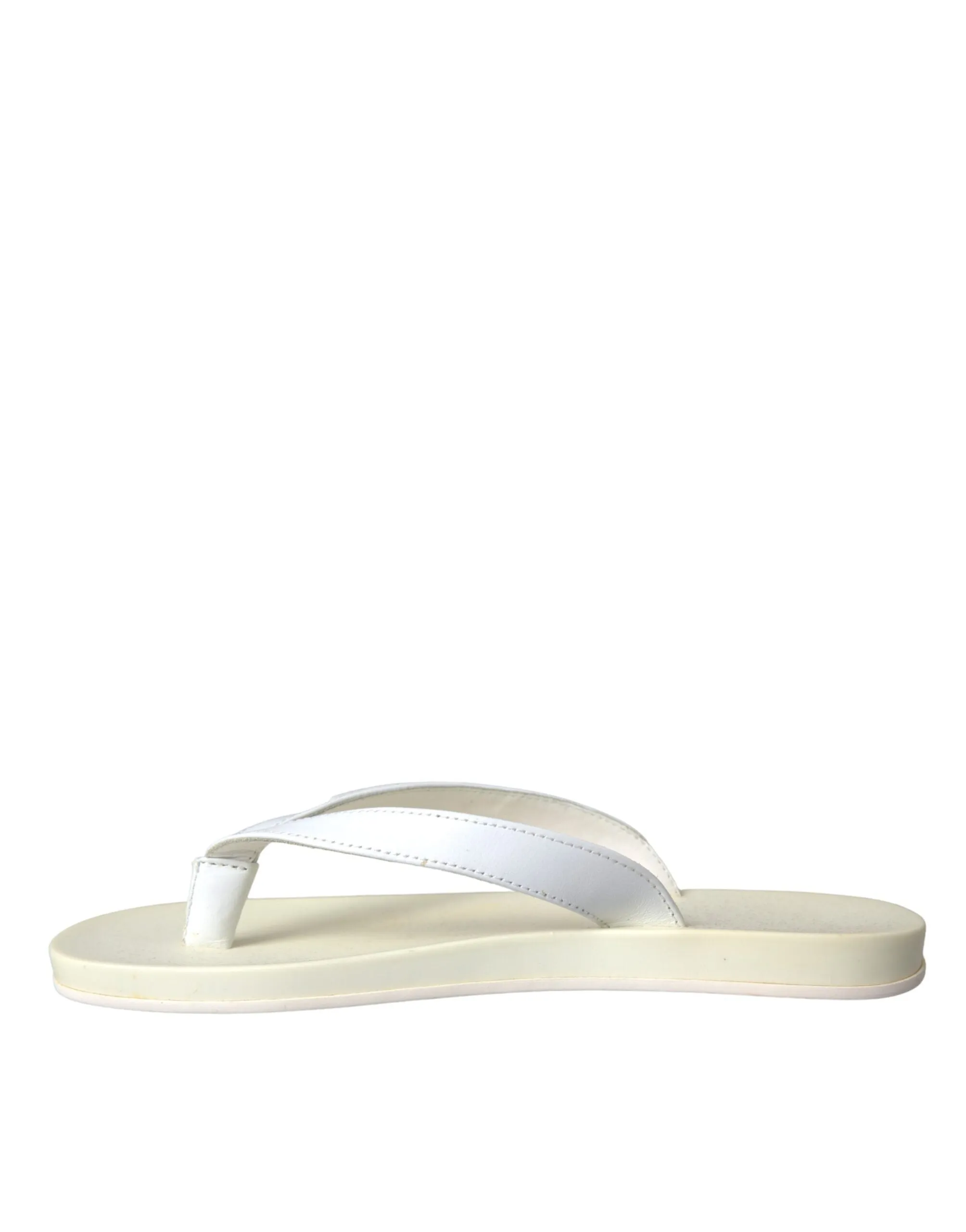 White Leather Slides Sandals Beachwear Shoes sold by Louxly product image thumbnail 5
