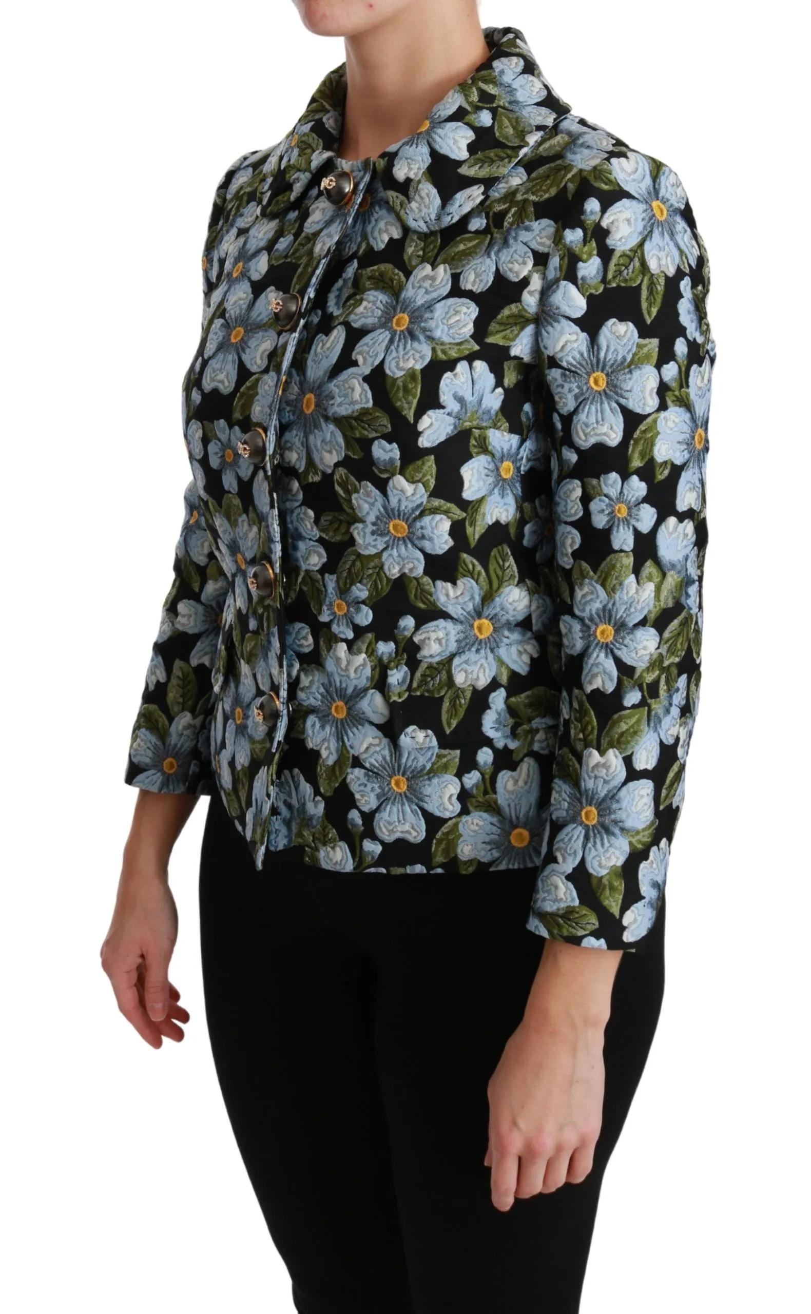 Elegant Floral Brocade Blazer Coat Jacket sold by Louxly product image thumbnail 3