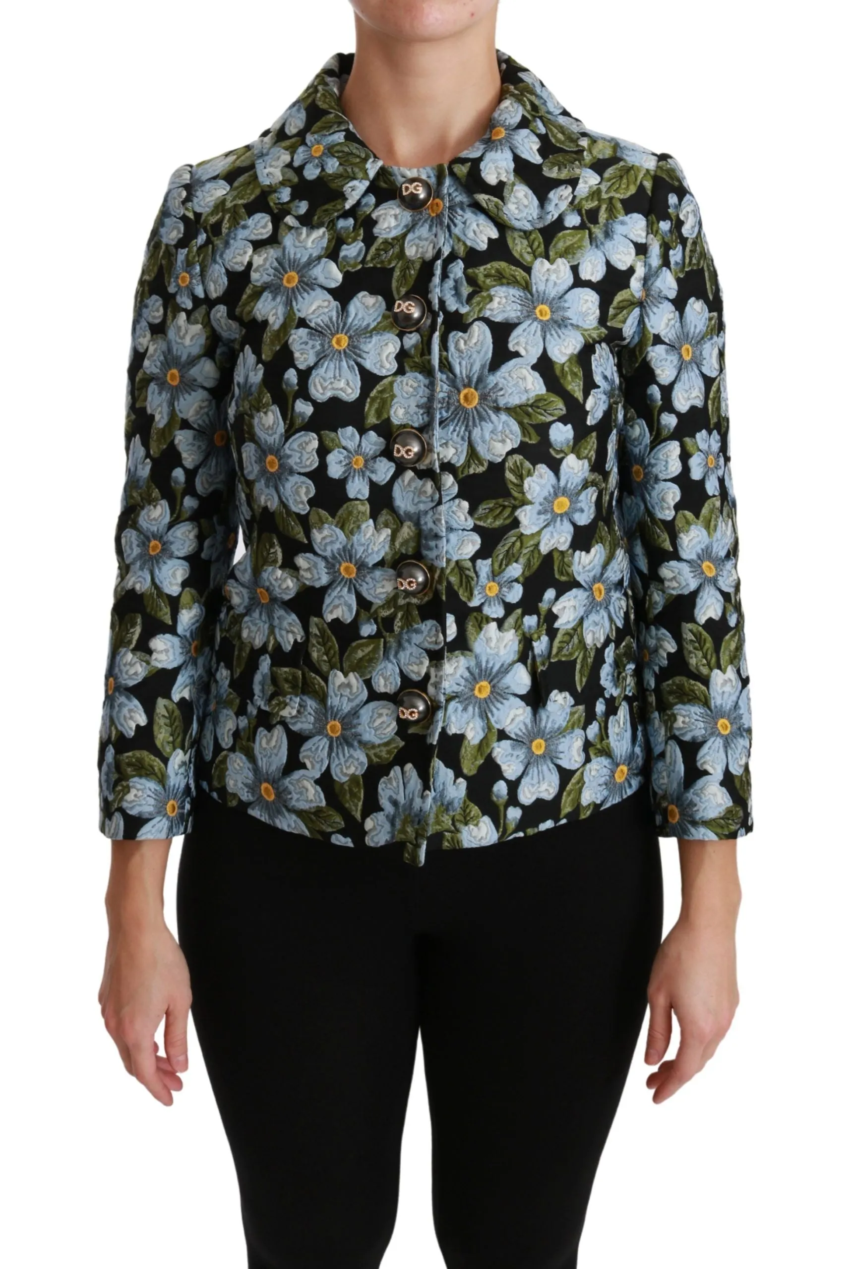 Elegant Floral Brocade Blazer Coat Jacket sold by Louxly