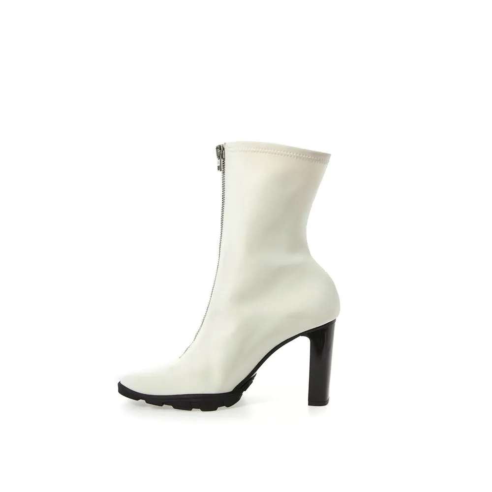 Elegant Neoprene Ankle Boots in White sold by Louxly product image thumbnail 2