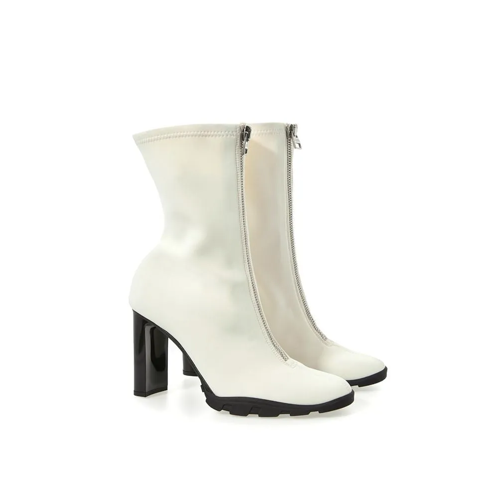 Elegant Neoprene Ankle Boots in White sold by Louxly product image thumbnail 3